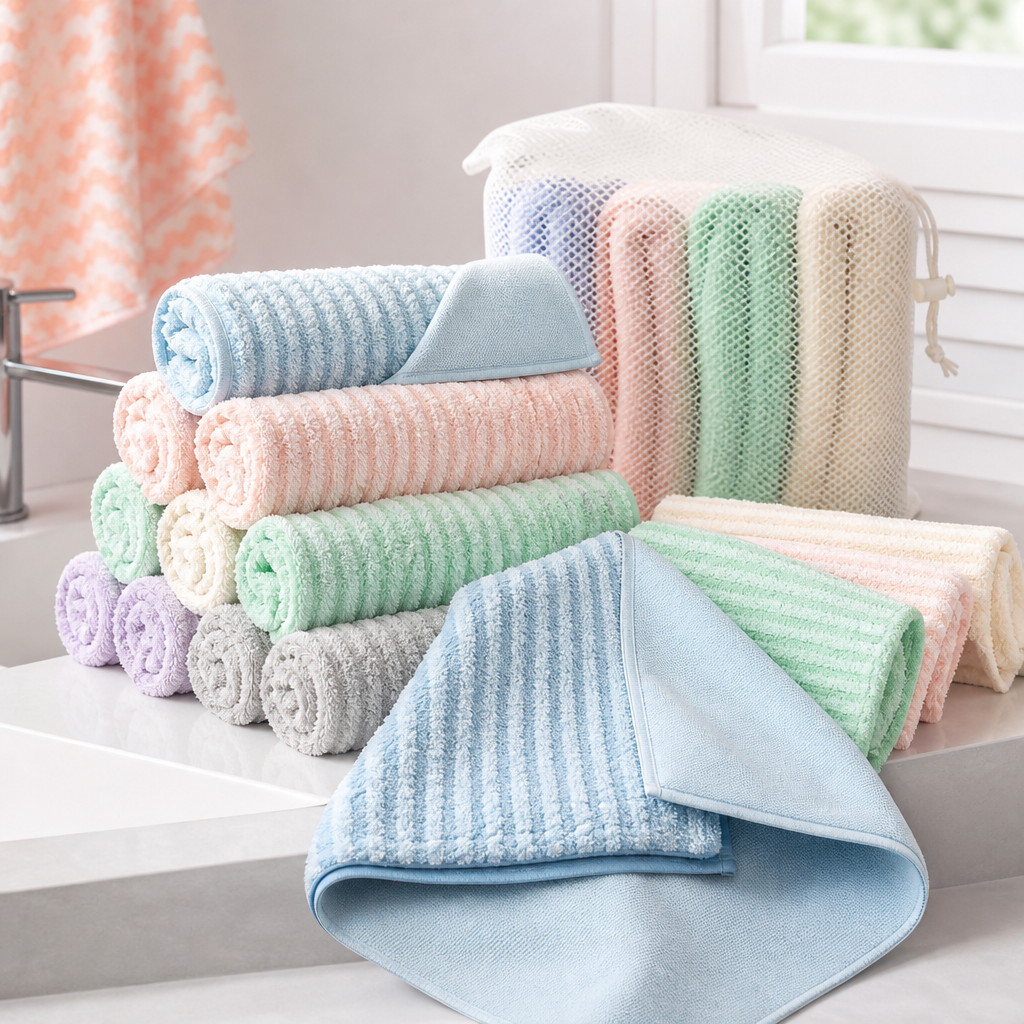 Dual-Texture Microfiber Cleaning Cloths (10-Pack)